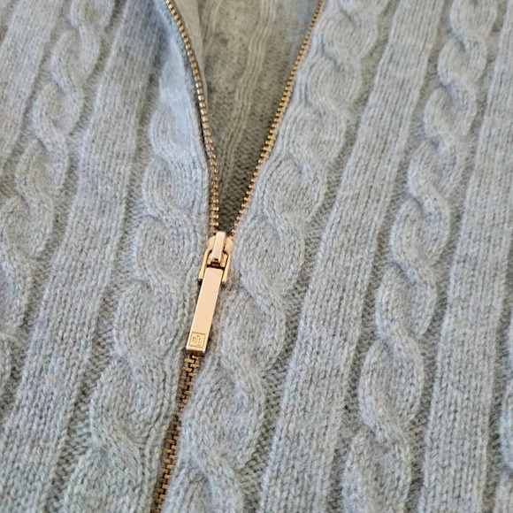 Ralph Lauren 100% cashmere green cable knit zip up sweater size XS - Picture 3 of 6